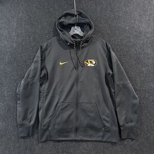Missouri Tigers Jacket Men's Large Gray Full Zip Hoodie Hooded Nike Therma-Fit